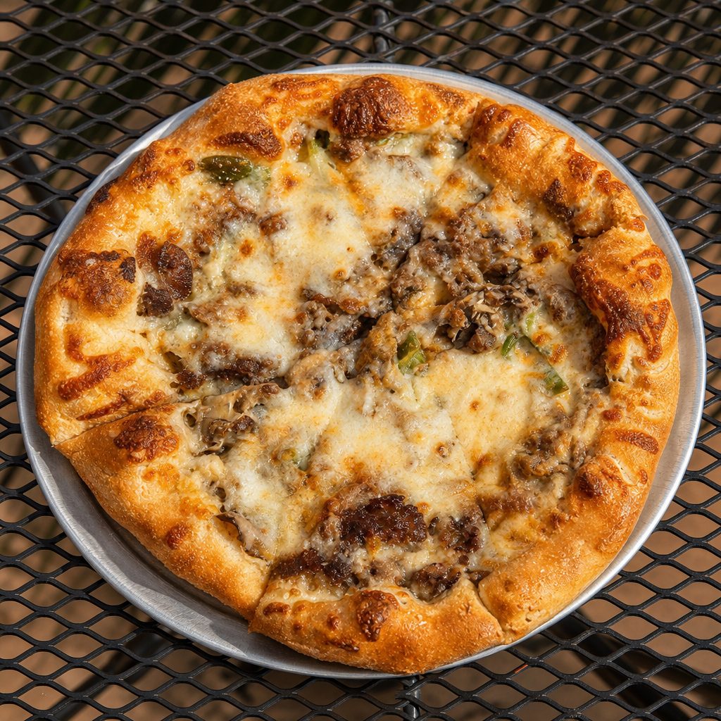LRG Philly Cheesesteak Pizza.