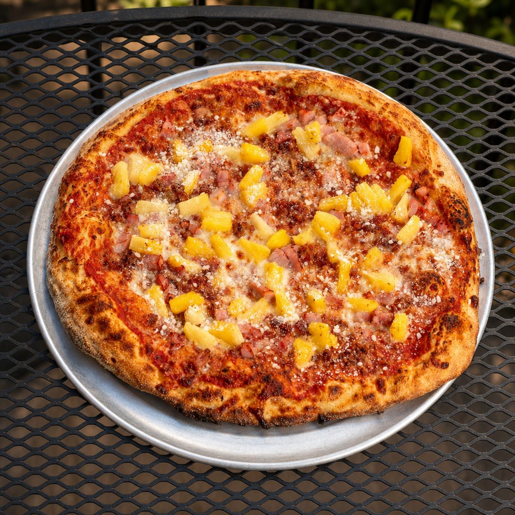 X-LRG Hawaiian Pizza.