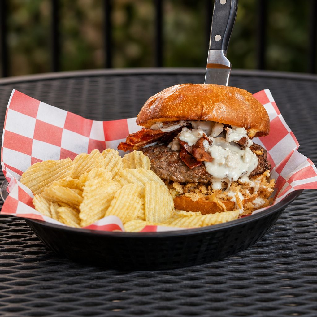 Bleu Burger.