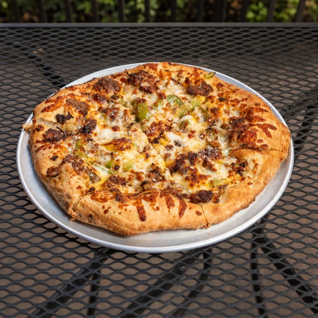 MED Philly Cheesesteak Pizza.