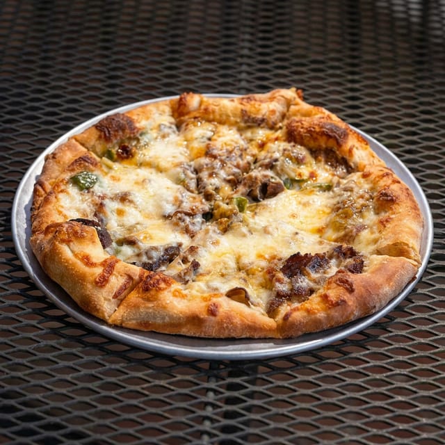 LRG Philly Cheesesteak Pizza.