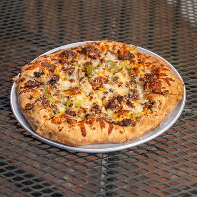 MED Philly Cheesesteak Pizza.
