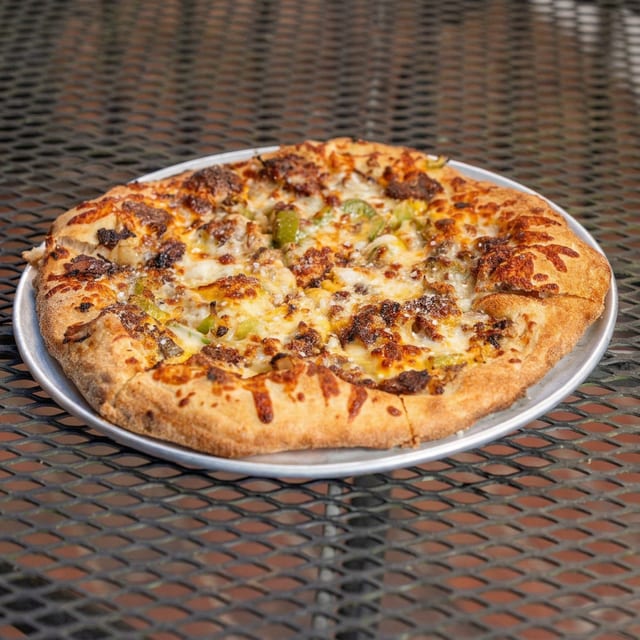 X-LRG Philly Cheesesteak Pizza.
