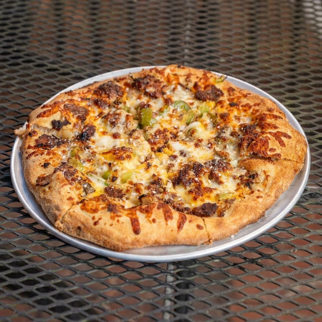 SM Philly Cheesesteak Pizza.
